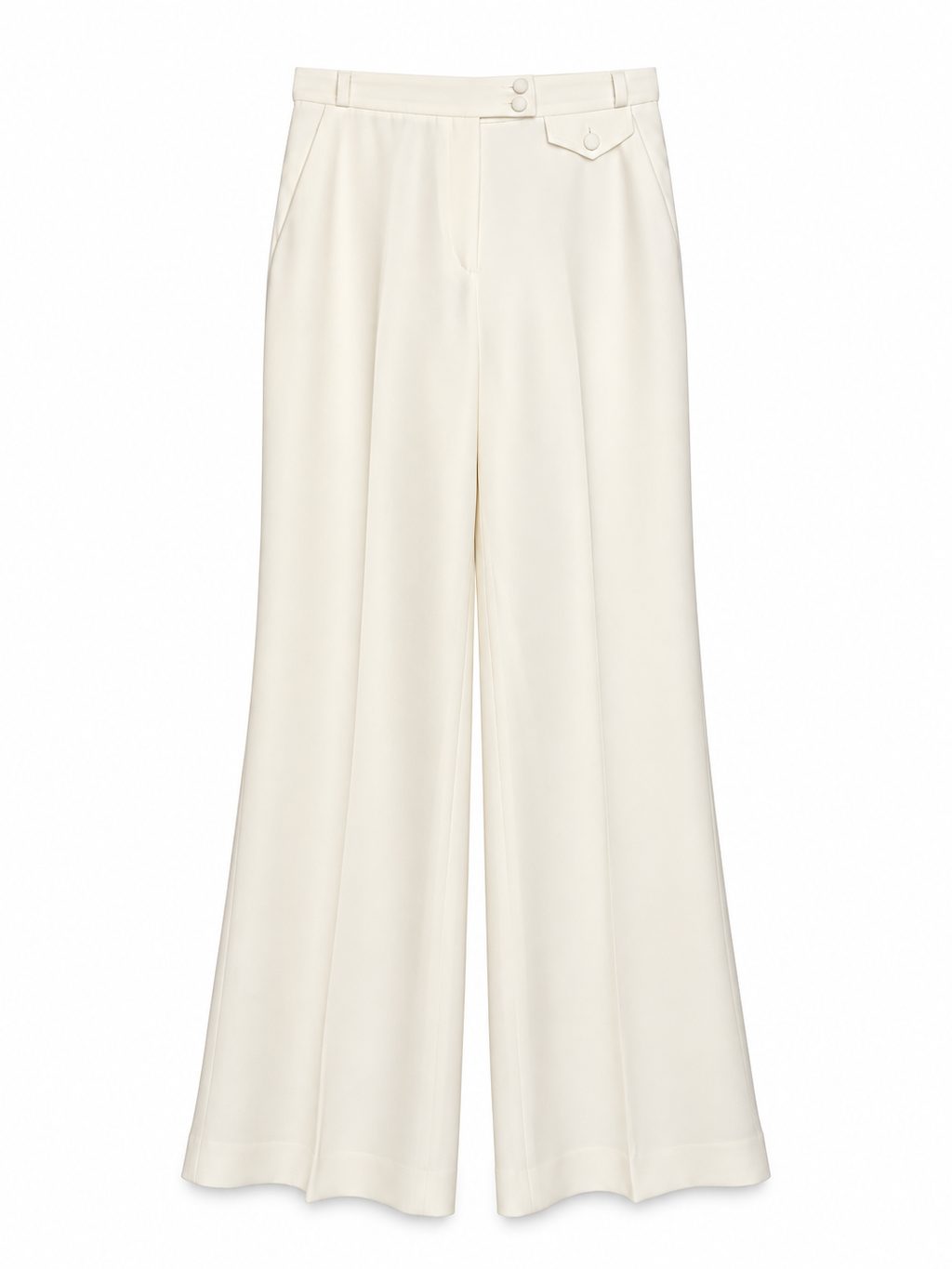 Emporio Armani Ivory Wide-Leg Trousers