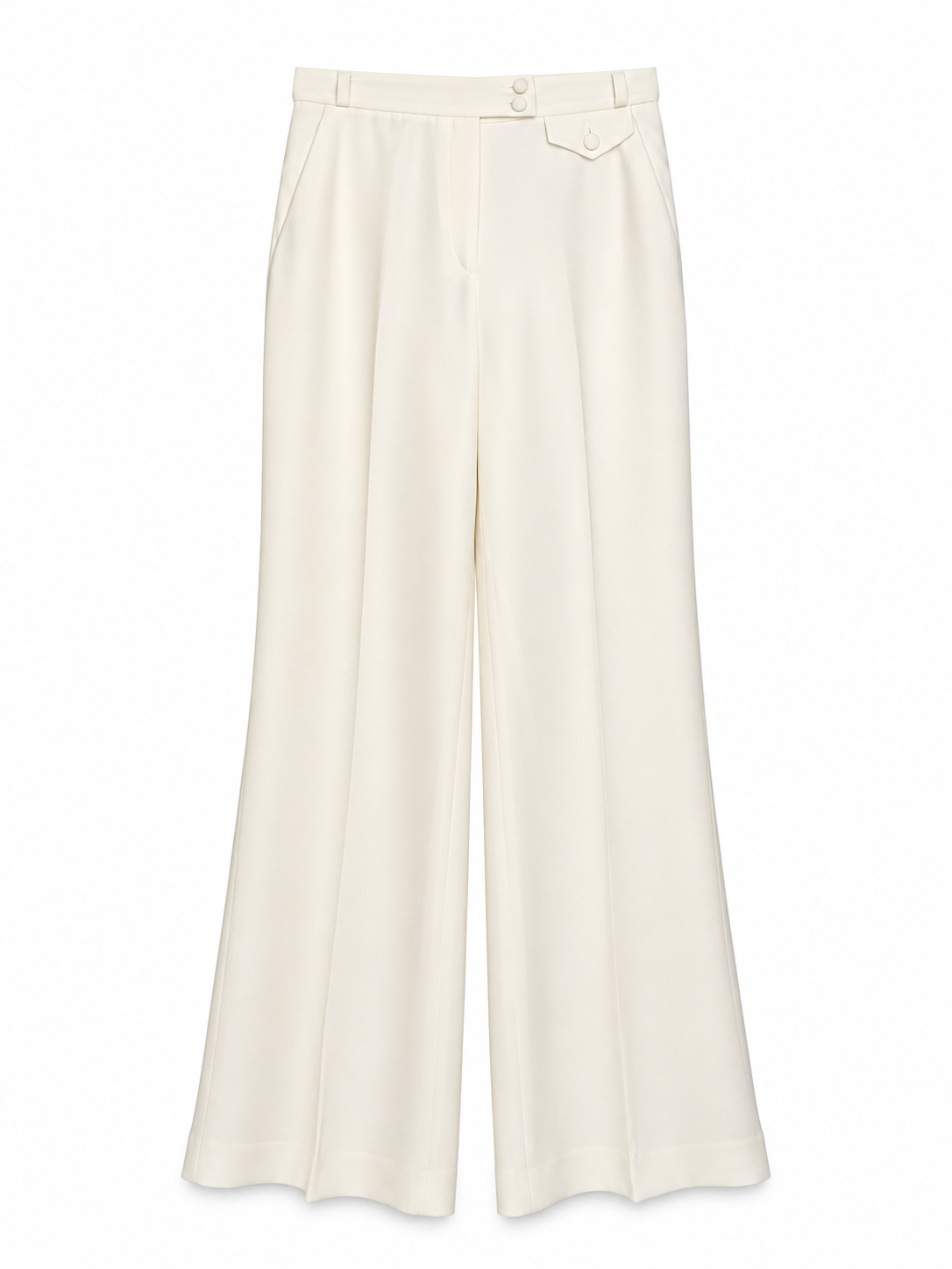 Emporio Armani Ivory Wide-Leg Trousers