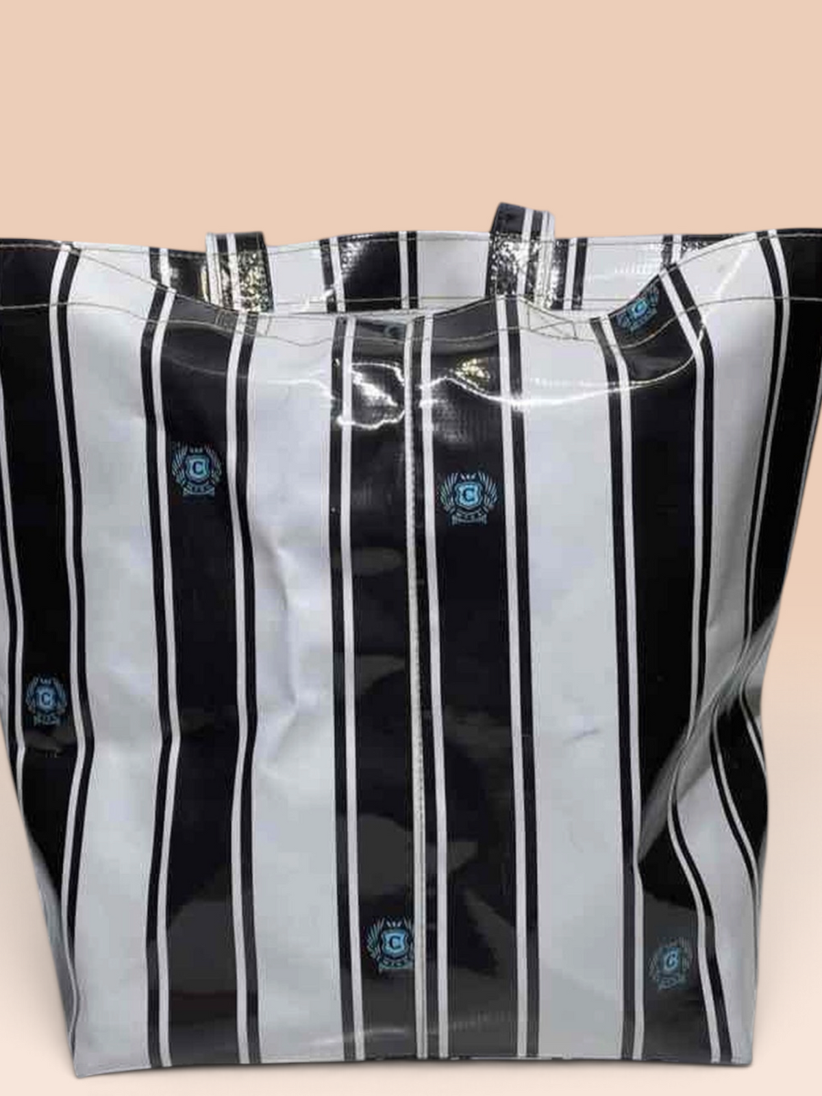 Retired Consuela Black & White Striped Grab N Go Basic Tote