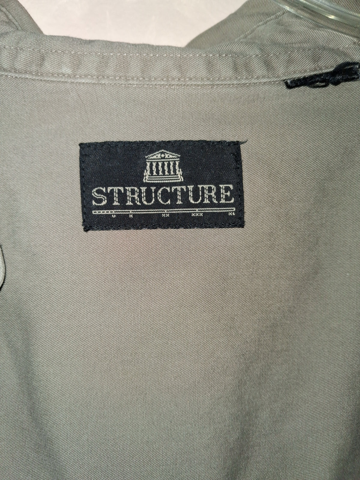 Vintage 90s Structure Sage Green Long Sleeve Button-Down