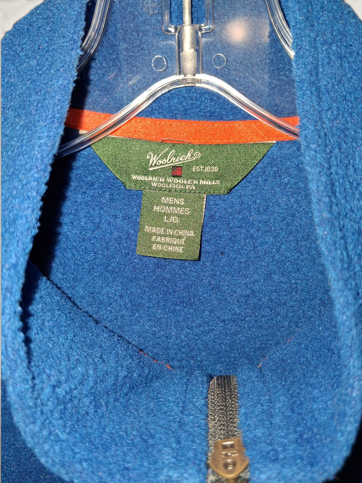 Woolrich Royal Blue Quarter-Zip Fleece Pullover
