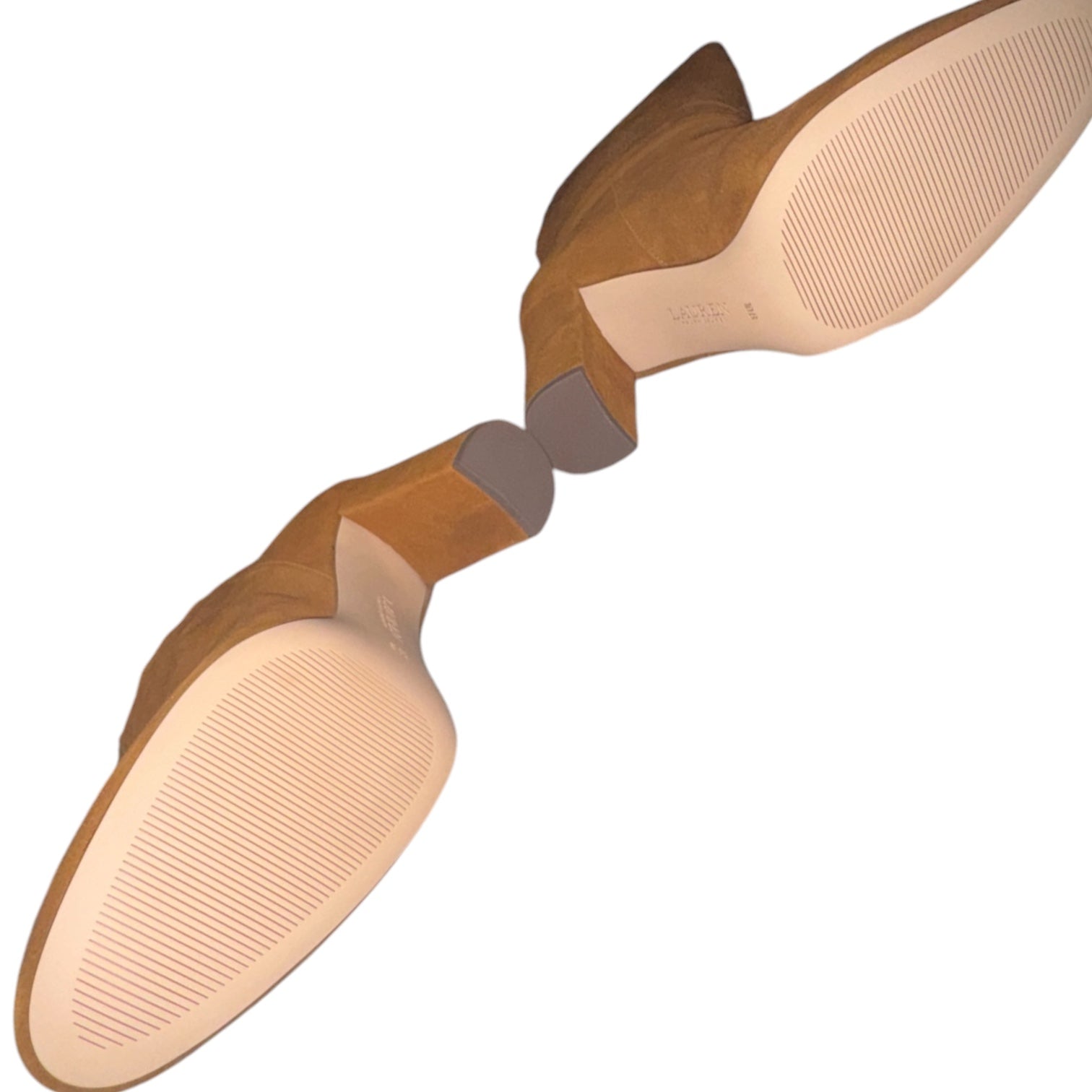 Lauren Ralph Lauren Caramel Suede Block-Heel Boots