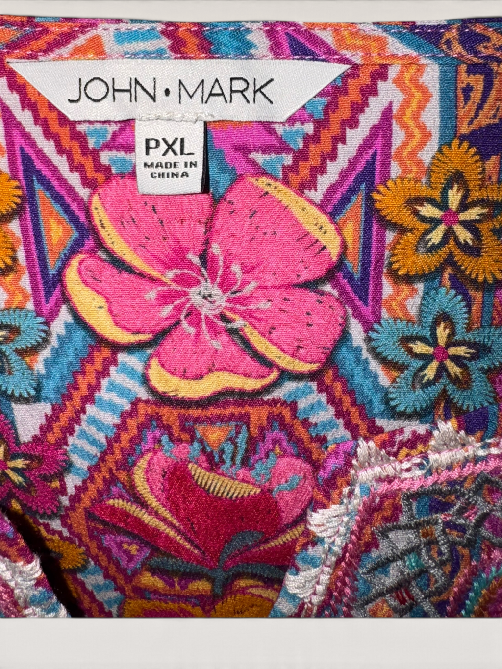 John Mark Colorful Embroidered Tunic
