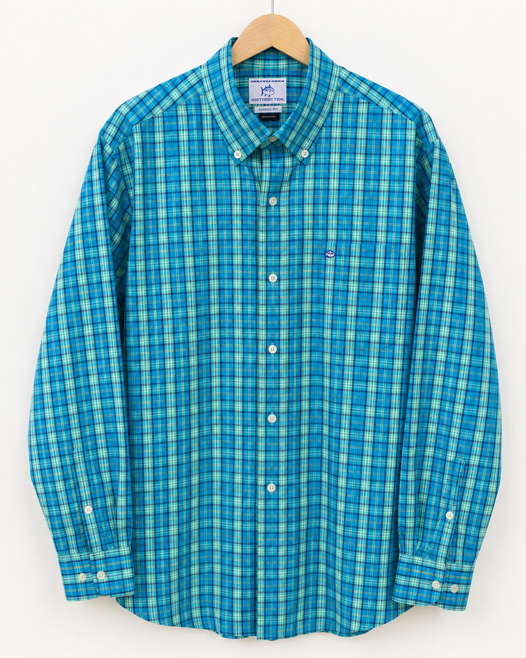 Southern Tide Classic Fit Blue Plaid Button-Down Shirt