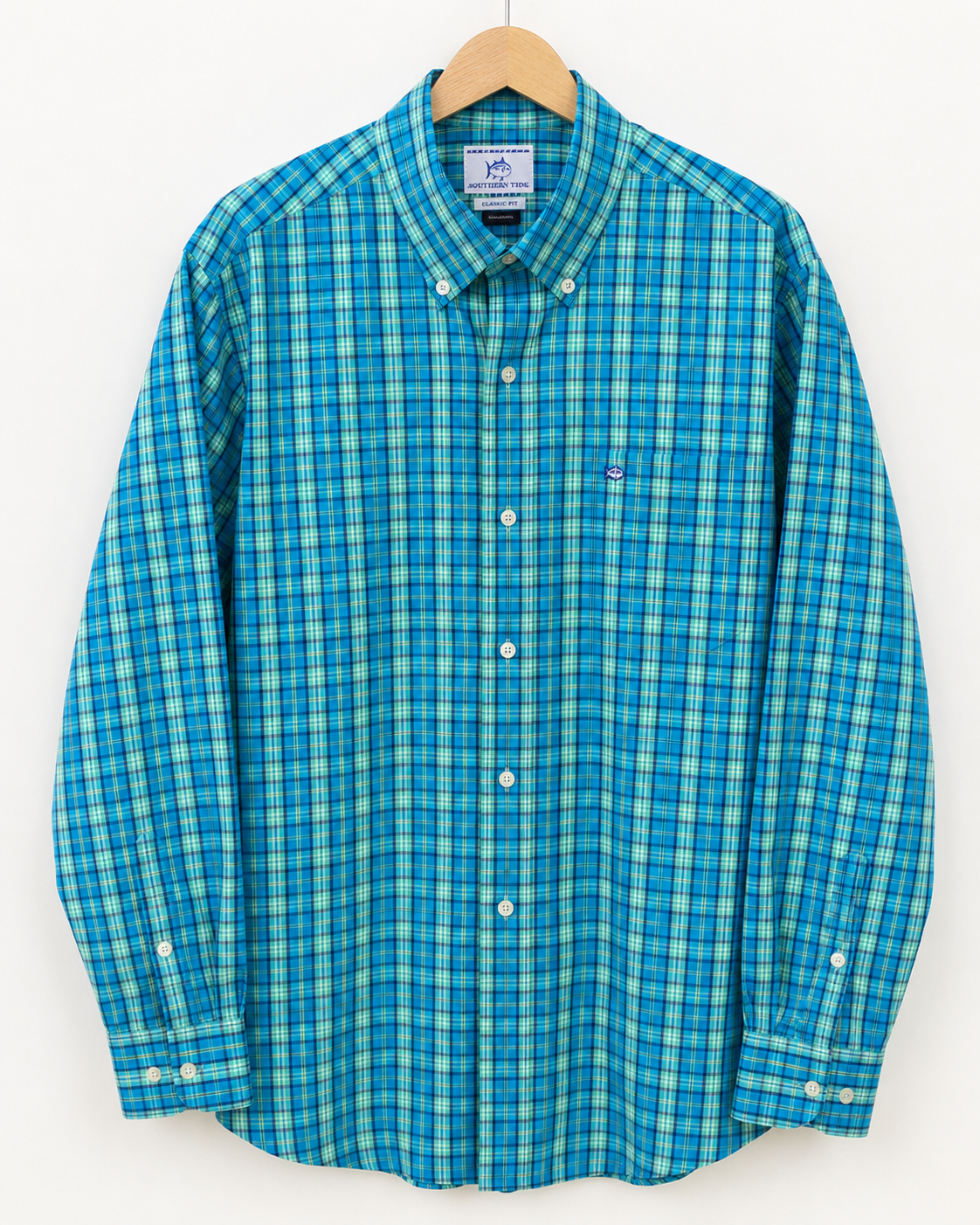 Southern Tide Classic Fit Blue Plaid Button-Down Shirt