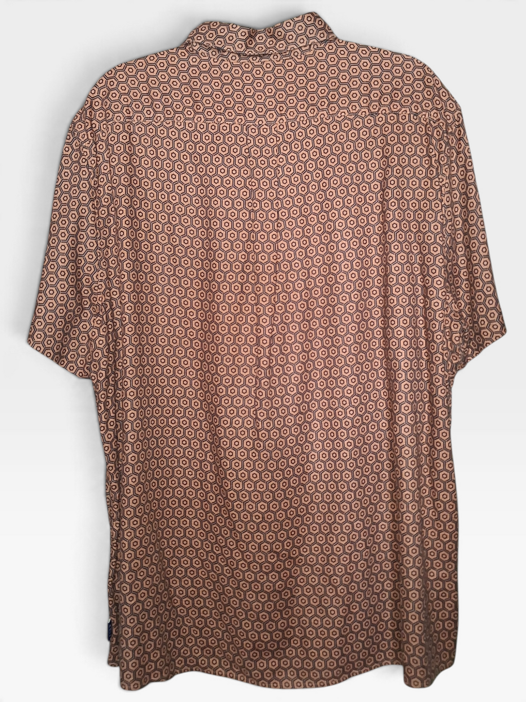 Rown Men's Rust & Black Geometric Print Short Sleeve Shirt