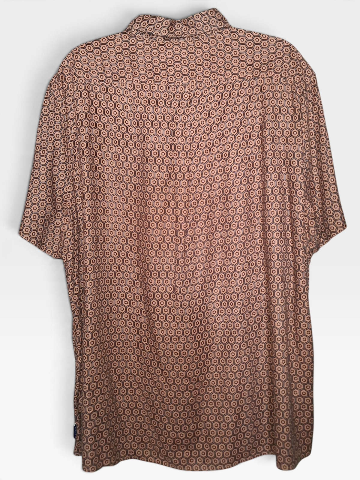 Rown Men's Rust & Black Geometric Print Short Sleeve Shirt