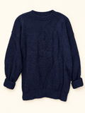 The Moors Navy Shetland Wool Crewneck Sweater