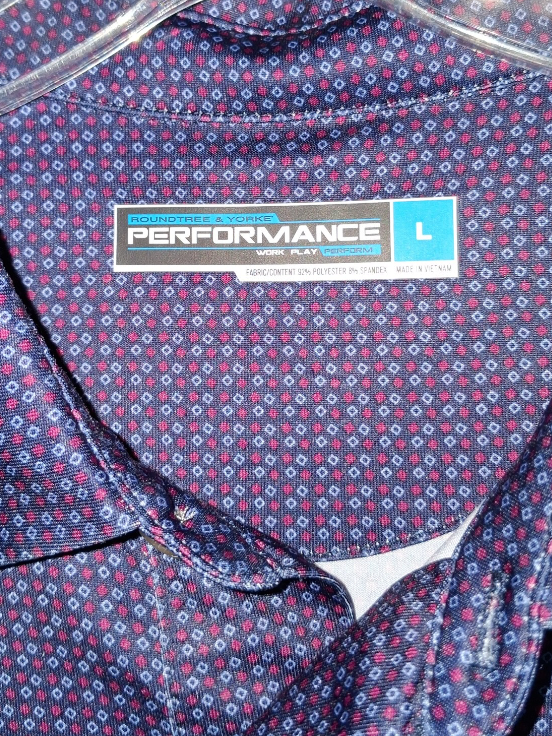 Roundtree & Yorke Performance Men's Purple Geometric Print Polo