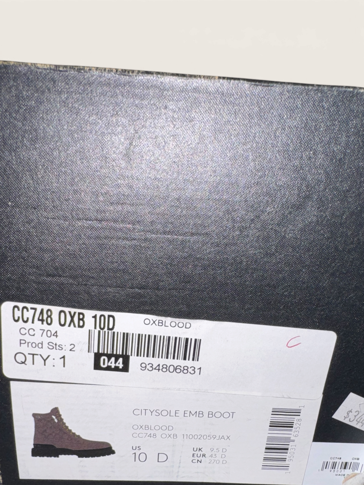 Coach CitySole Embossed Oxblood Leather Combat Boots