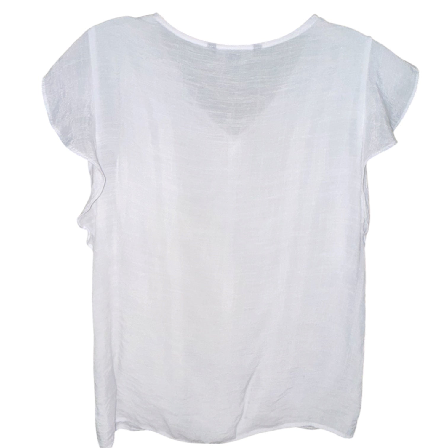Zac & Rachel White Flutter Sleeve Top