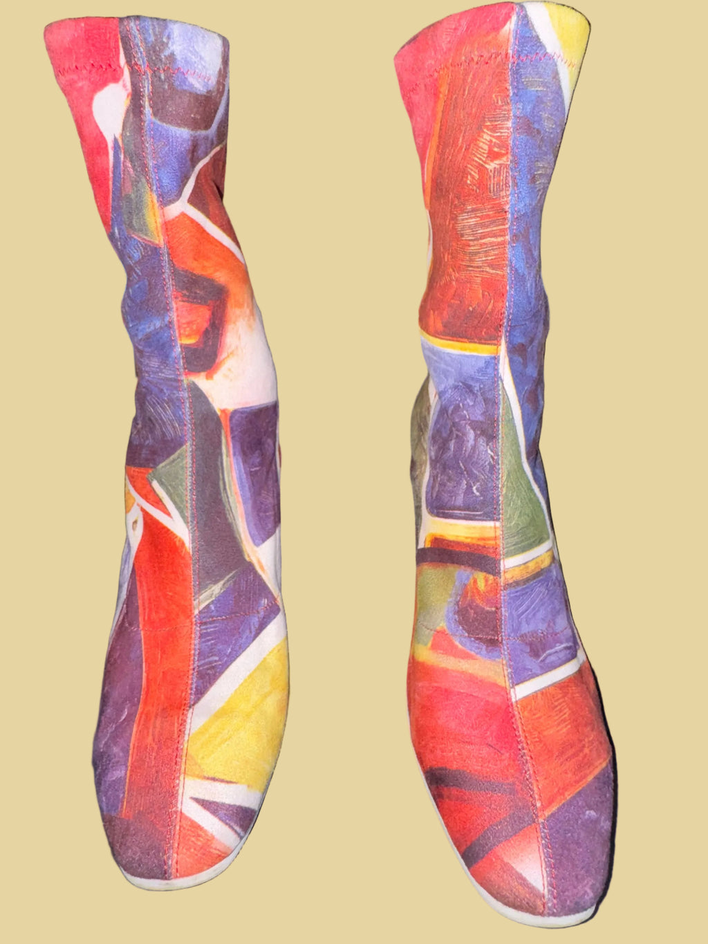 Vero Cuoio Graffiti-Print Textile Boots
