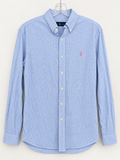 Ralph Lauren Blue Microcheck Button-Down Shirt, Neck 16