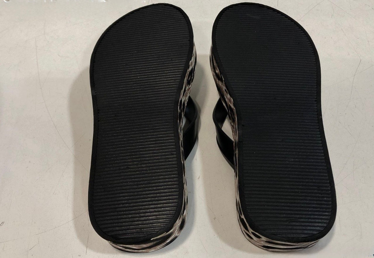 Versace Jeans Couture Leopard Platform Flip Flops