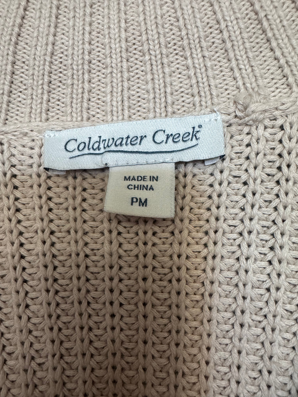 Coldwater Creek Oatmeal Chunky V-Neck Sweater