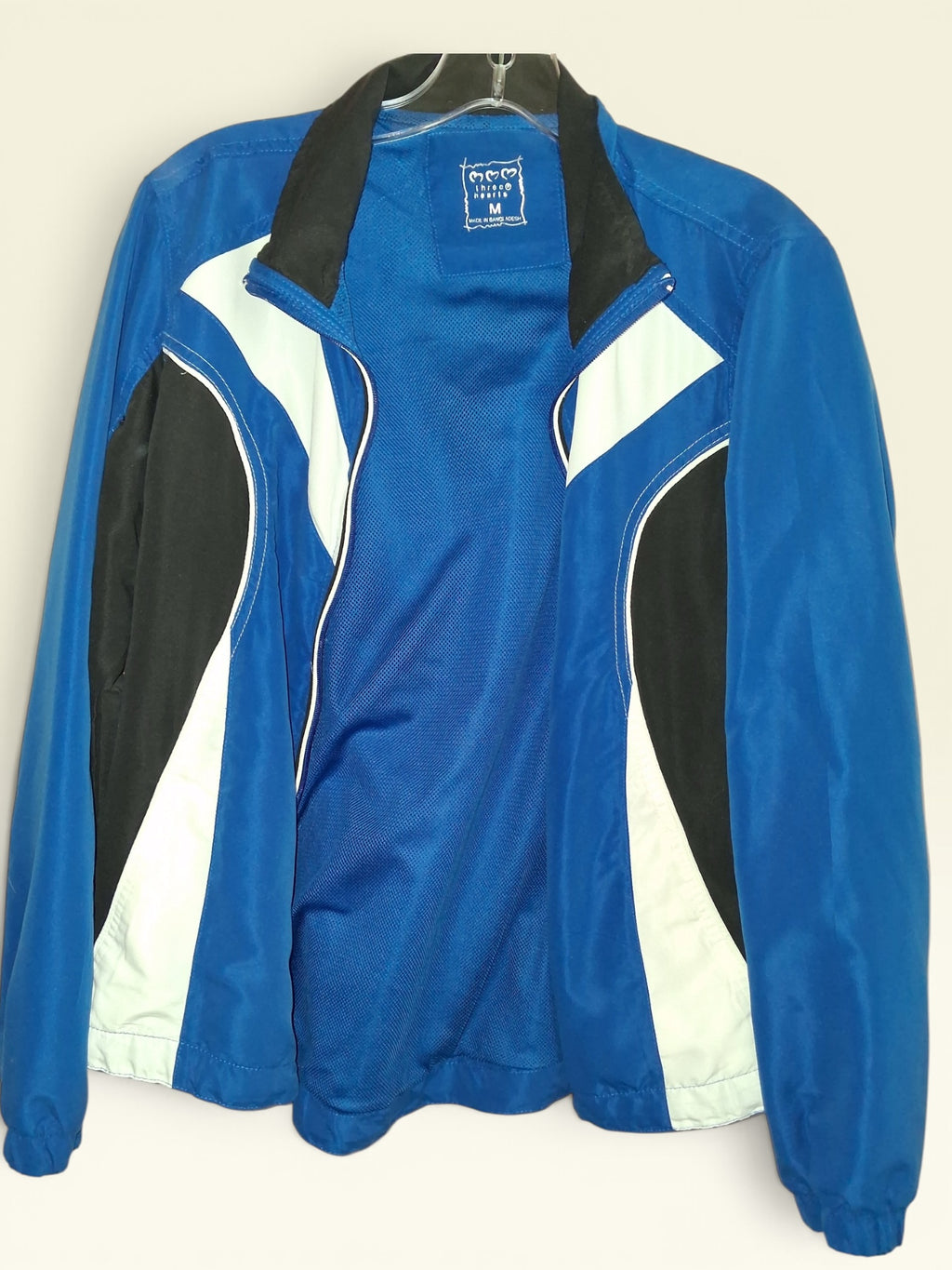 Three Hearts Blue Colorblock Windbreaker