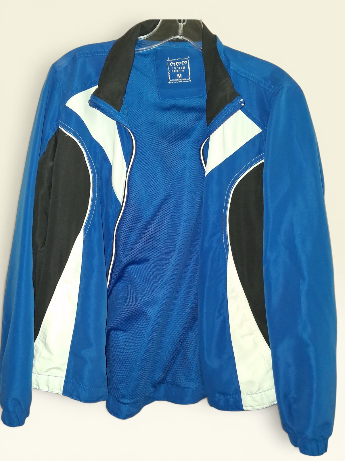Three Hearts Blue Colorblock Windbreaker