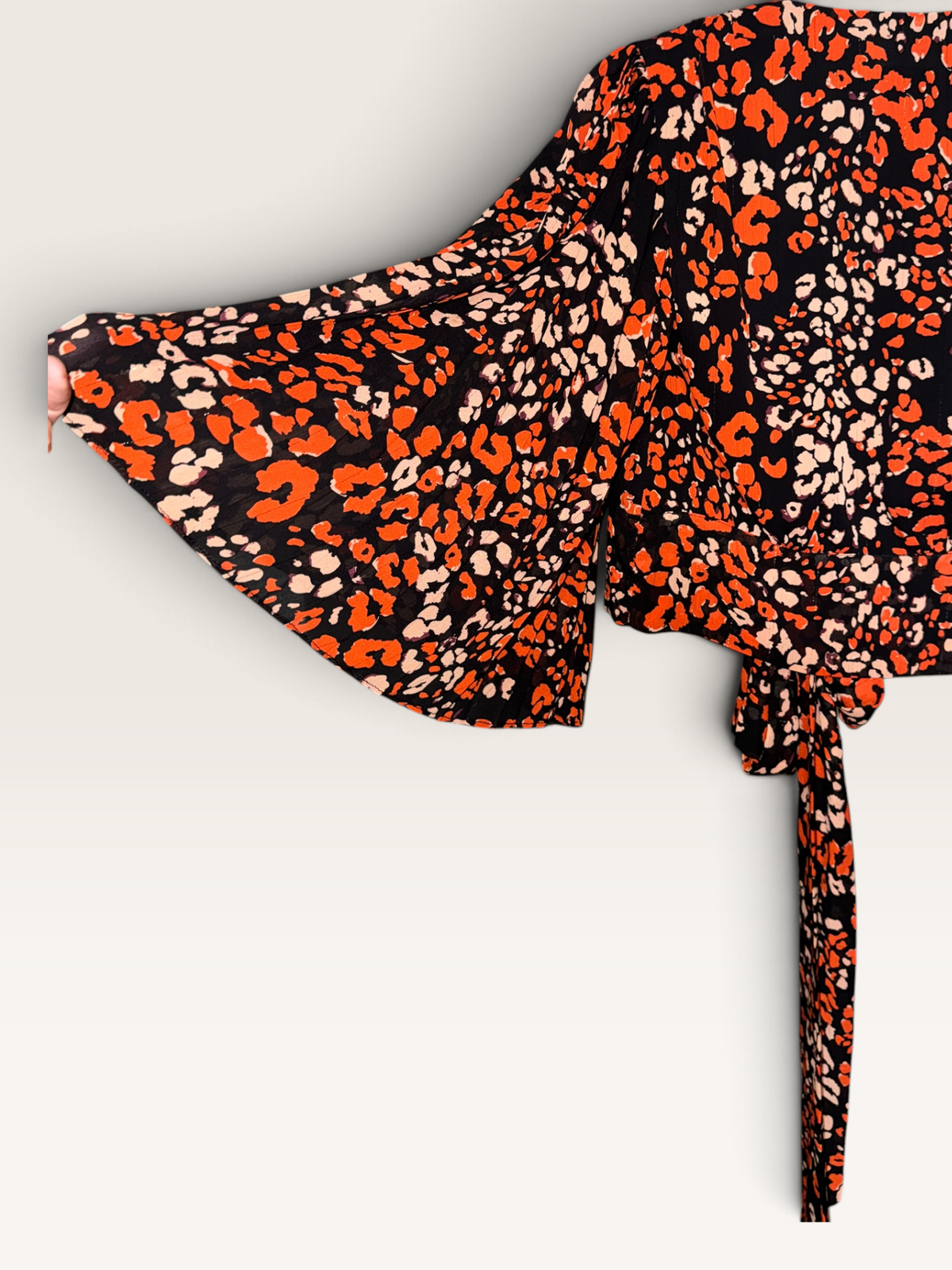 ASTR The Label Animal-Print Wrap Blouse