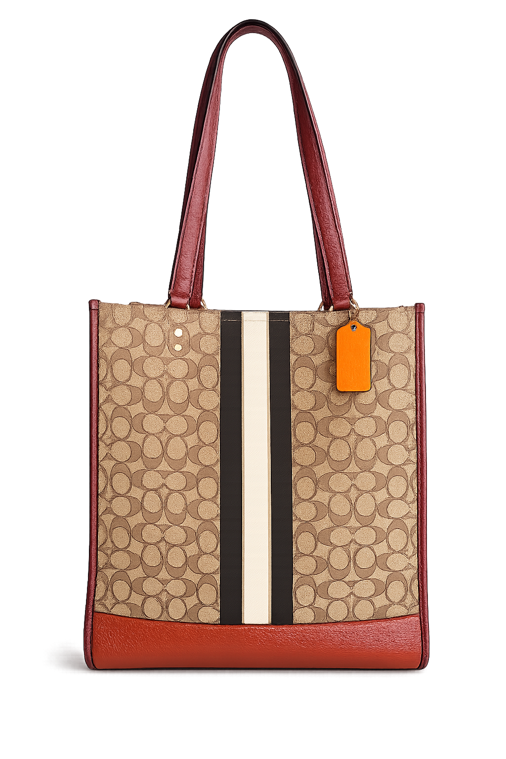 Coach Dempsey Tote Bag In Signature Jacquard With Stripe and Coach Patch (Style 1917)