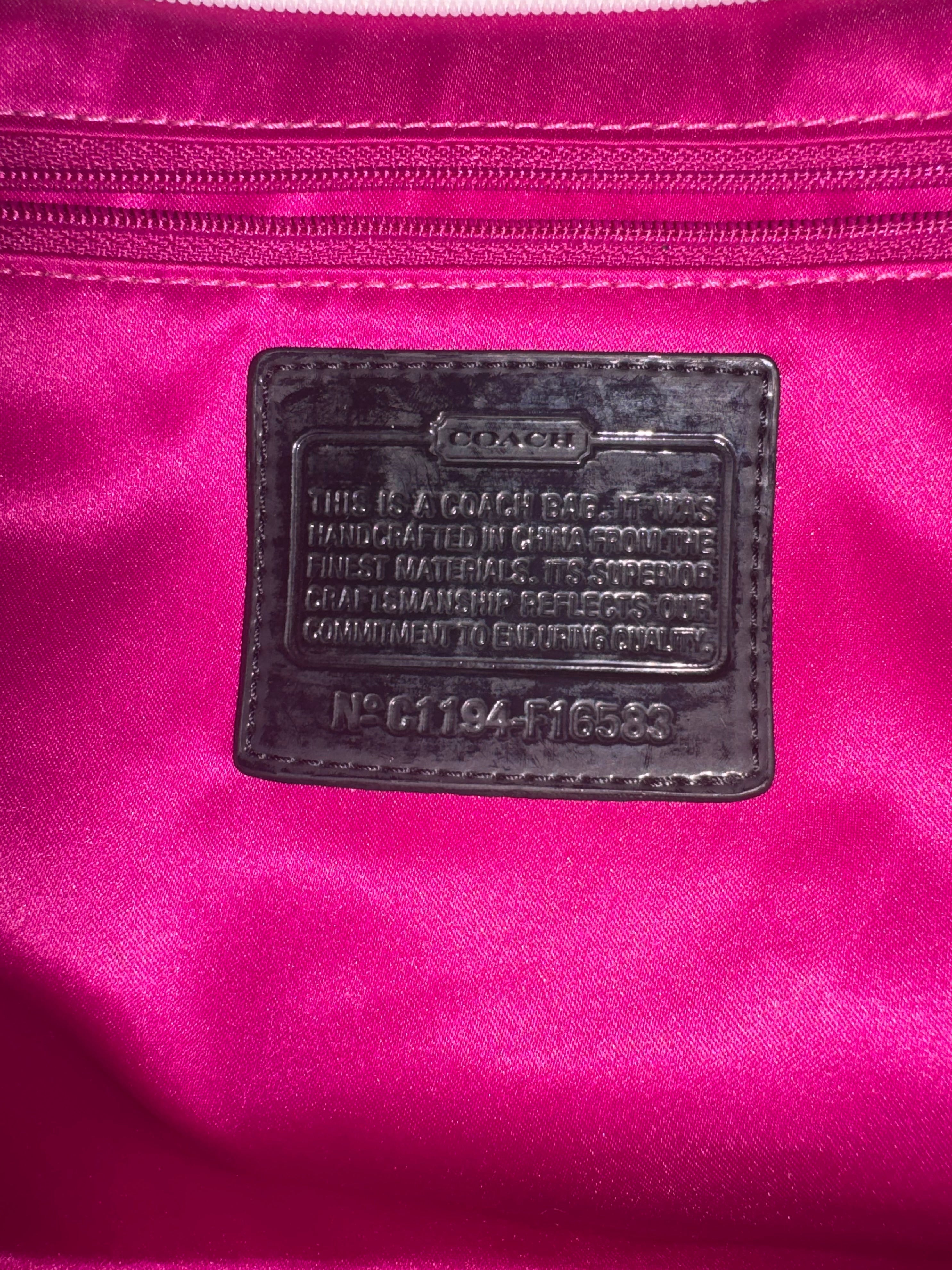 Coach Poppy Floral Graffiti Tote Bag | Canvas & Patent Trim | Pink Satin Lining Circa JULY 2011