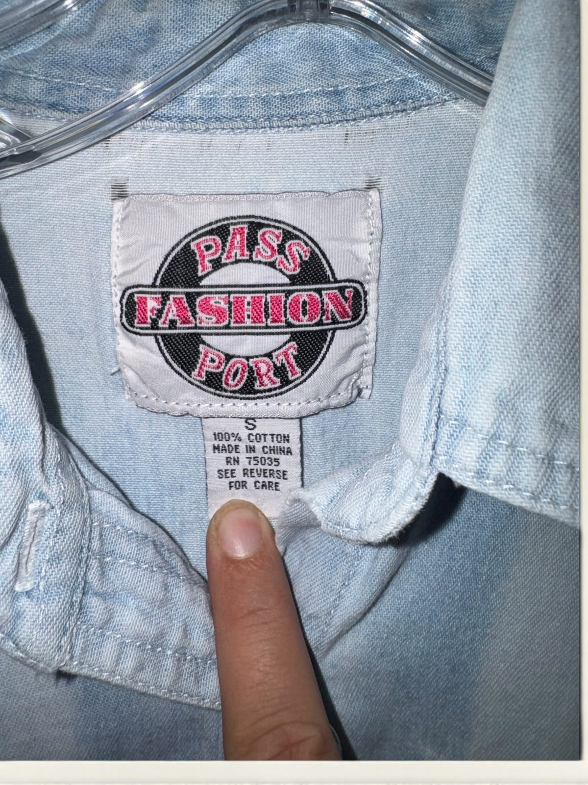 Fashion Passport Light-Wash Denim Shirt