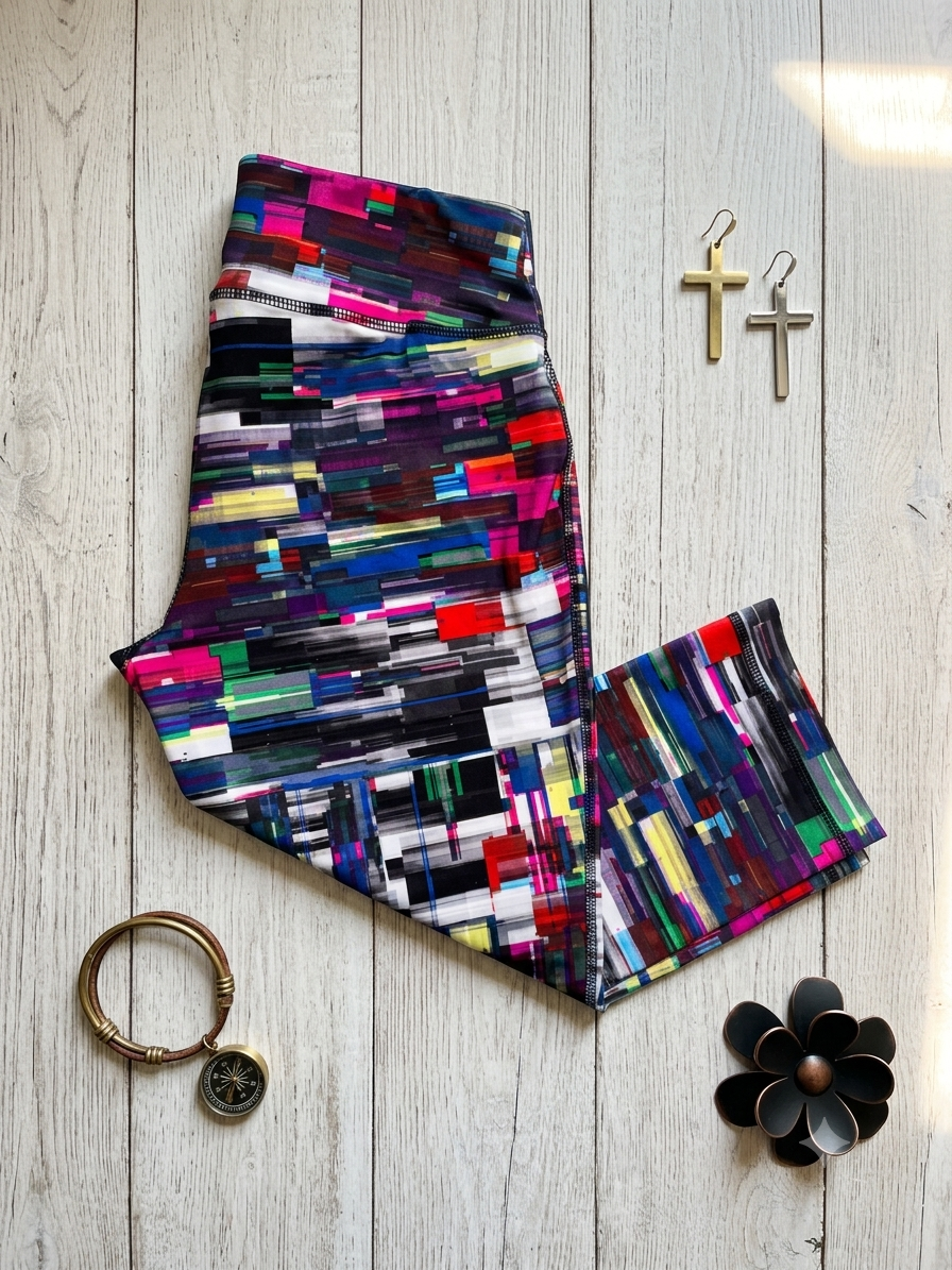 Danskin Now Glitch Print Capri Leggings