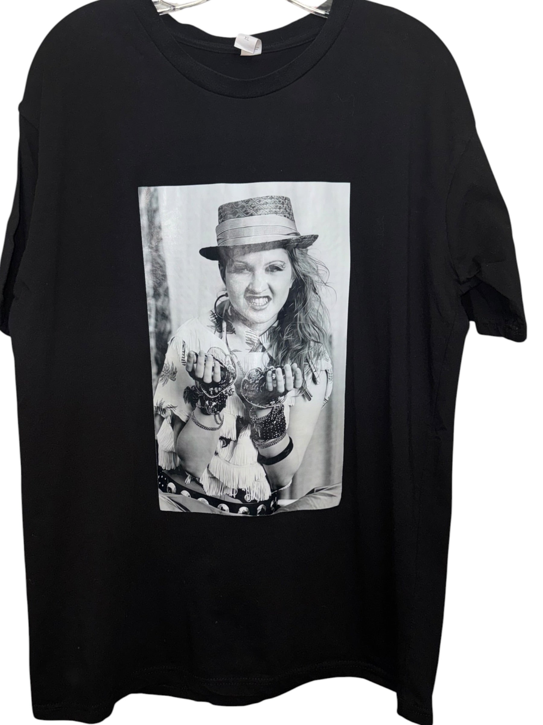 Cyndi Lauper Black & White Portrait Graphic T-Shirt