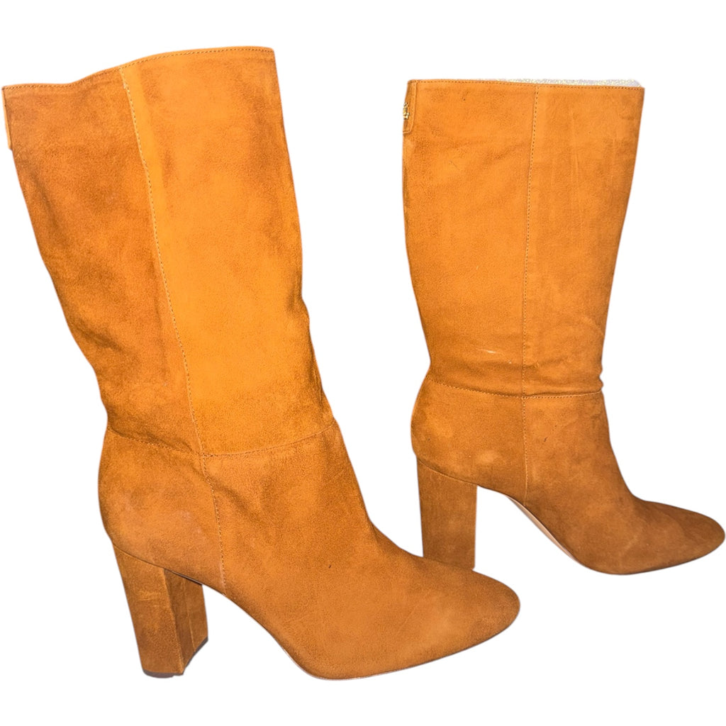 Lauren Ralph Lauren Caramel Suede Block-Heel Boots
