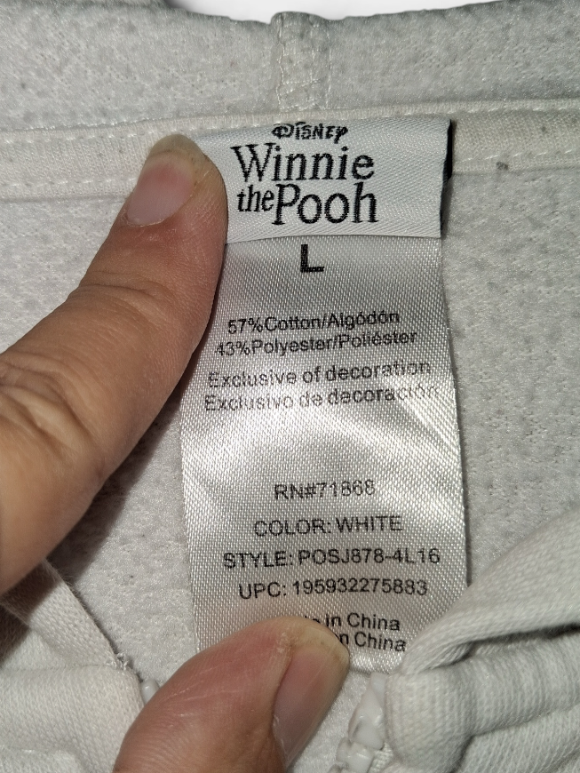 Disney Winnie the Pooh & Friends White Full-Zip Hoodie