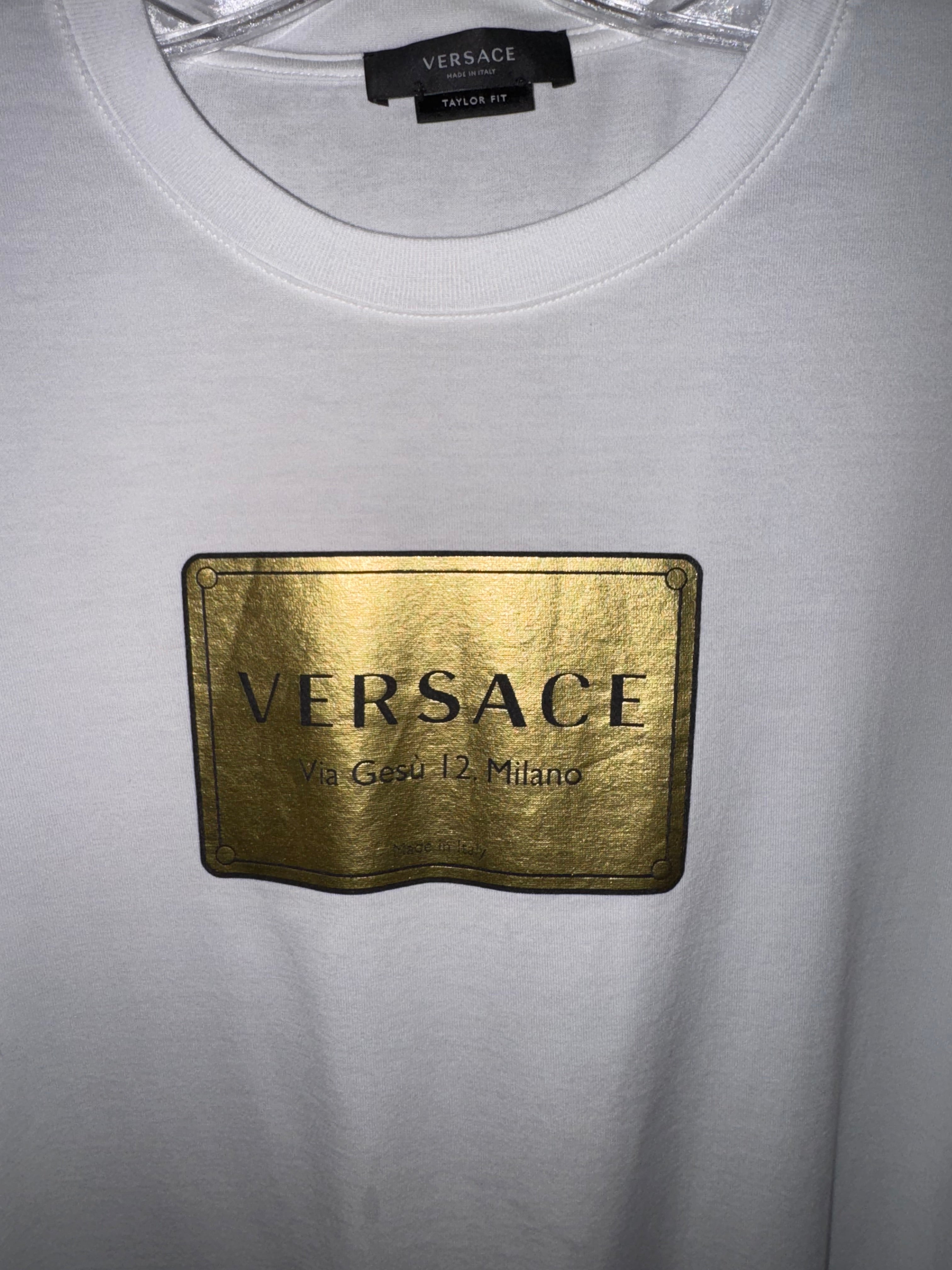 Versace Gold Plaque Logo T-Shirt
