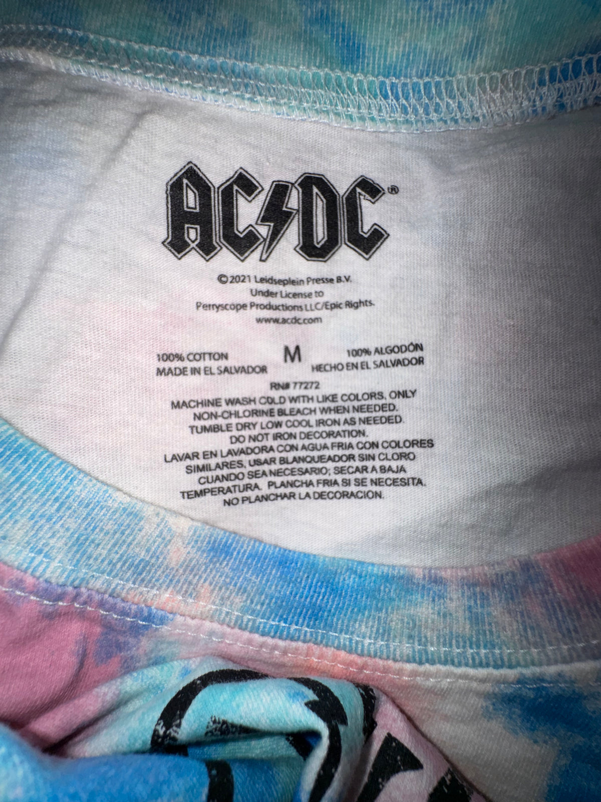 AC/DC High Voltage Pastel Tie-Dye Muscle Tank