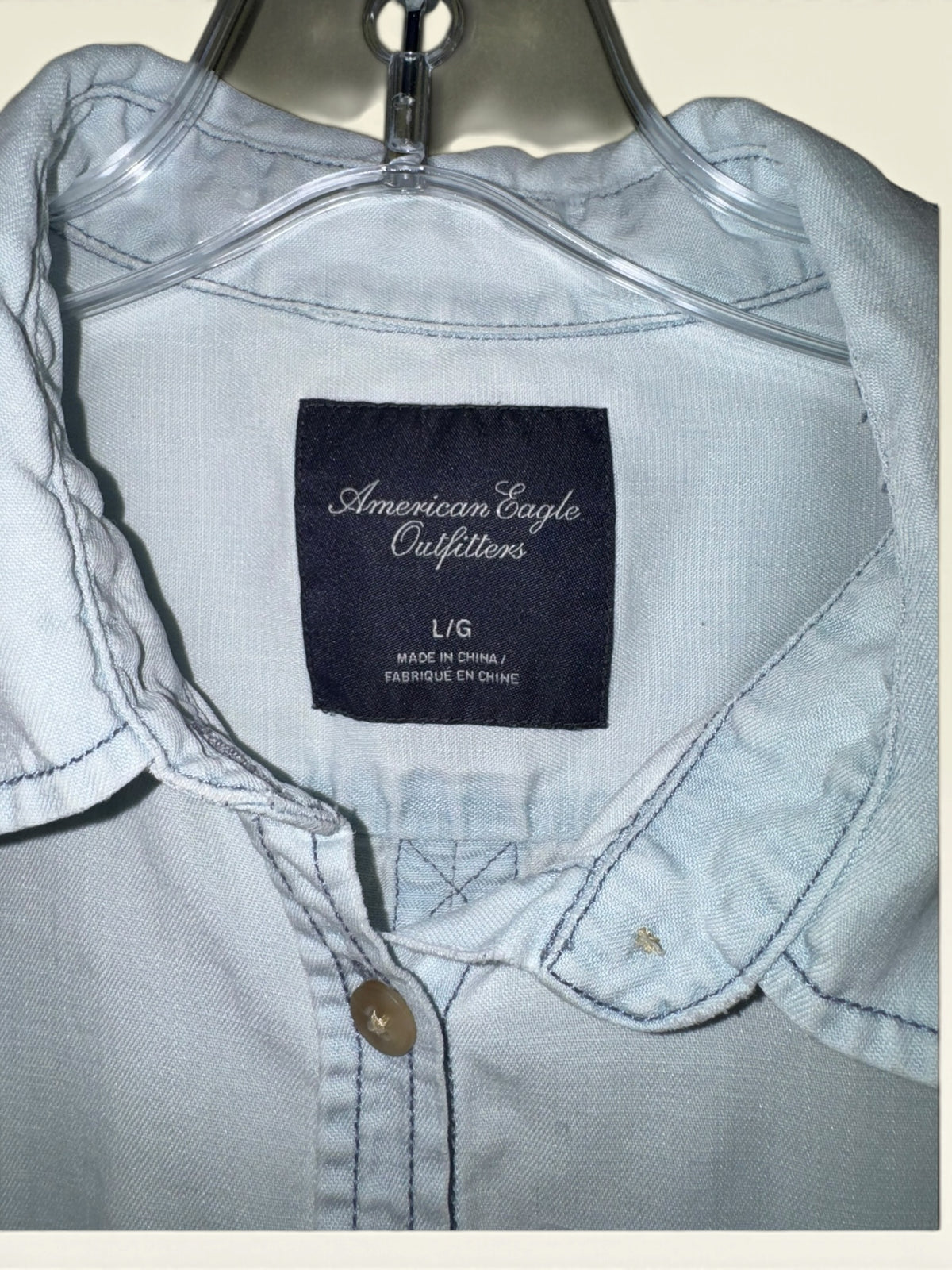 American Eagle Pale-Wash Utility Shirt