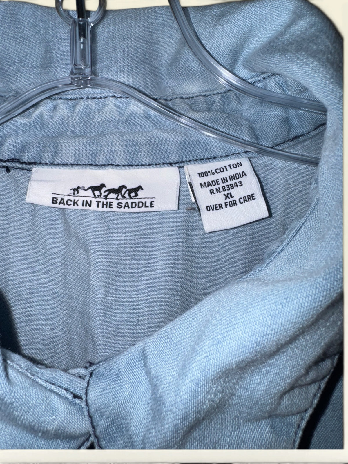 Back in the Saddle Pintuck Pearl-Snap Denim Shirt
