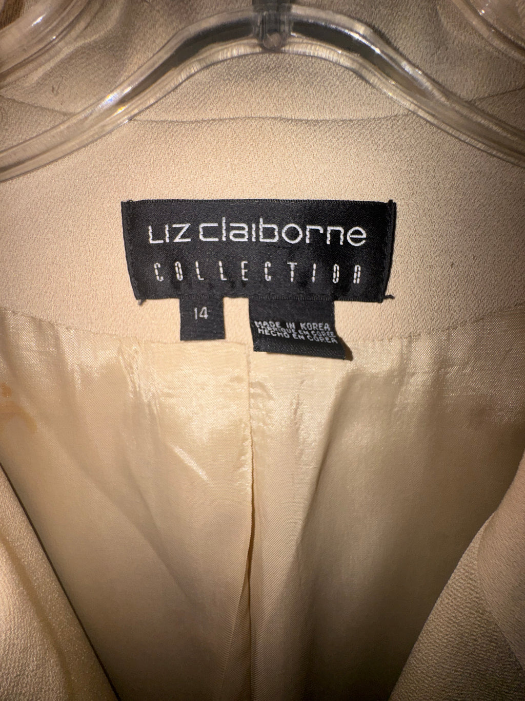 Vintage Liz Claiborne Collection Beige Blazer Jacket