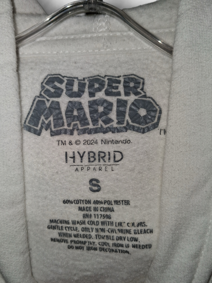 Nintendo Super Mario Yoshi Characters White Graphic Hoodie