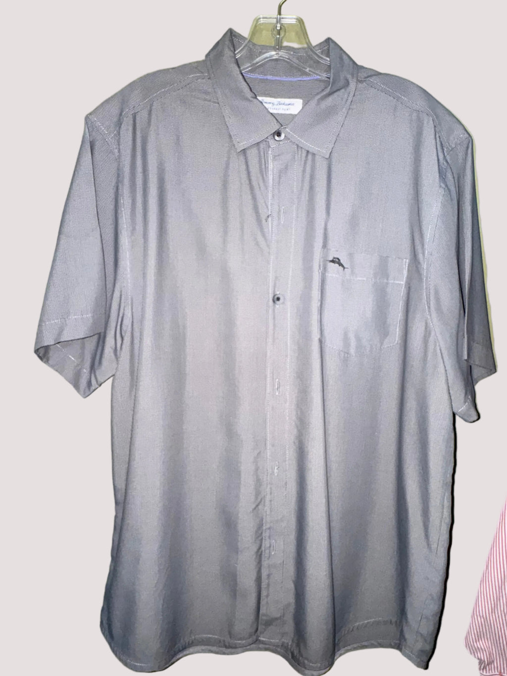 Tommy Bahama Coconut Point Gray Microcheck Button-Up