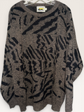 Le Tigre Taupe & Black Abstract Knit Sweater