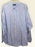Lands' End Direct Merchants Men's Blue Fine Textured Button-Down Shirt