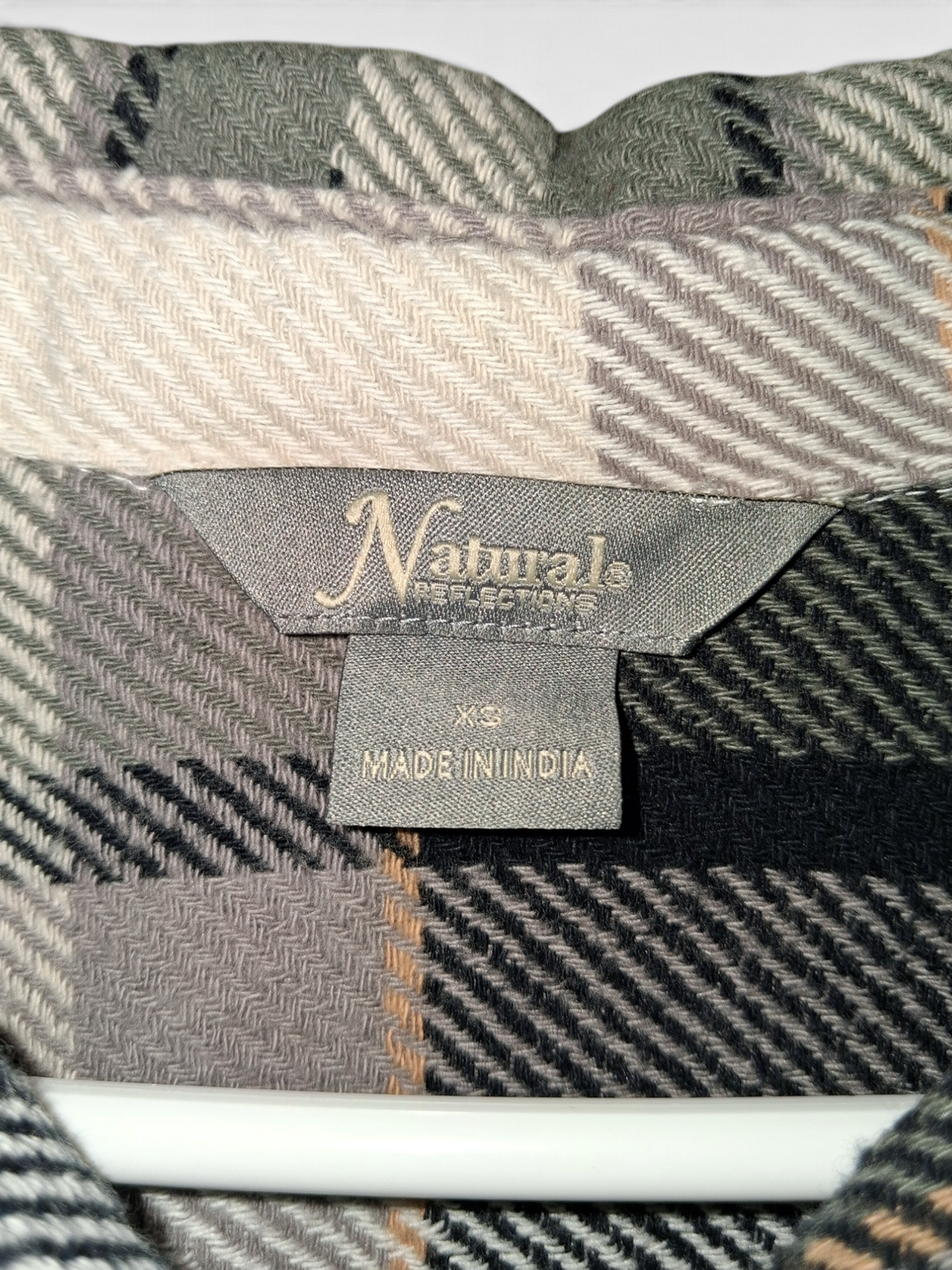 Natural Reflections Women's Neutral Plaid Flannel Shirt