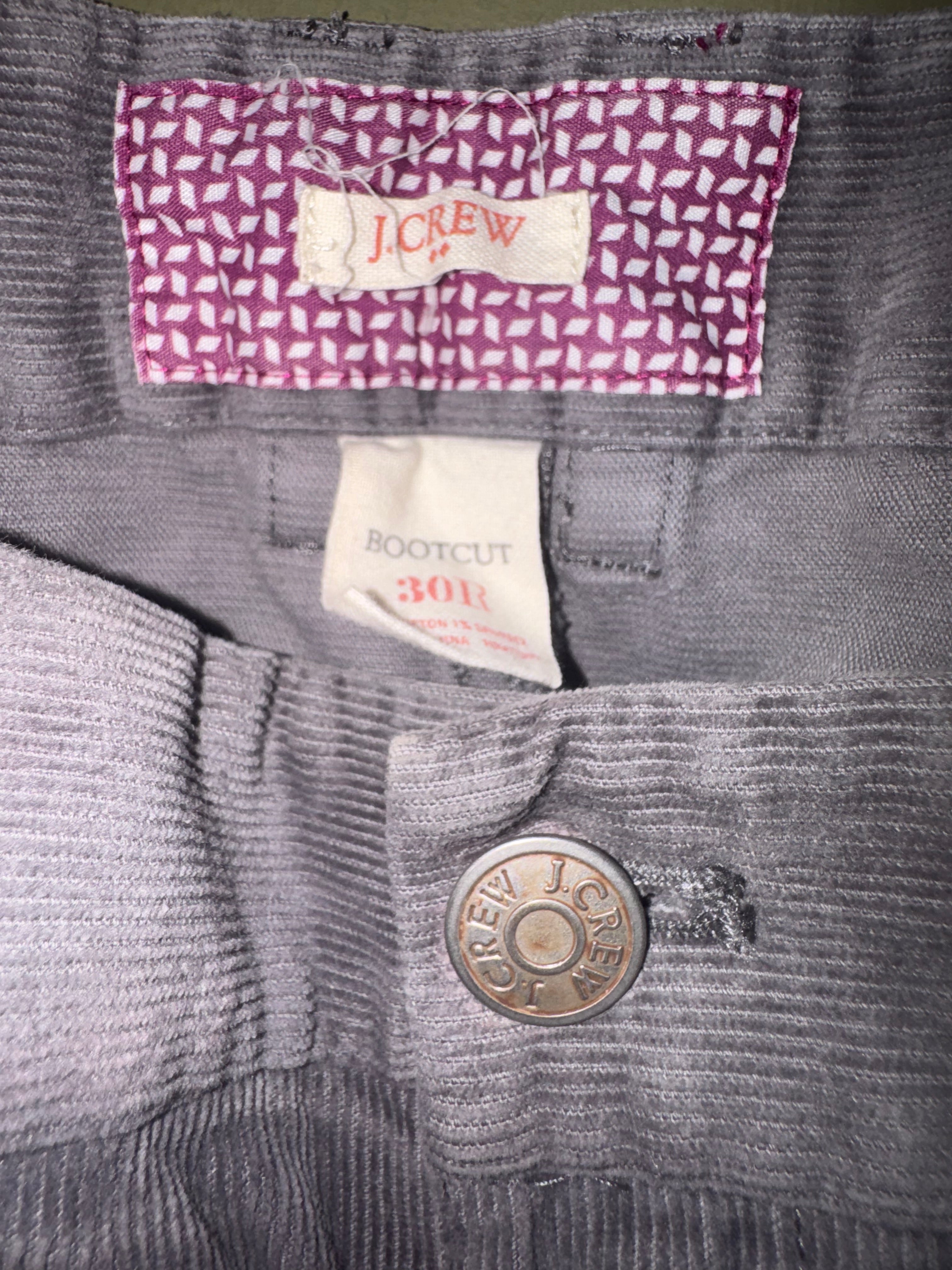J.Crew Gray Corduroy Bootcut Pants