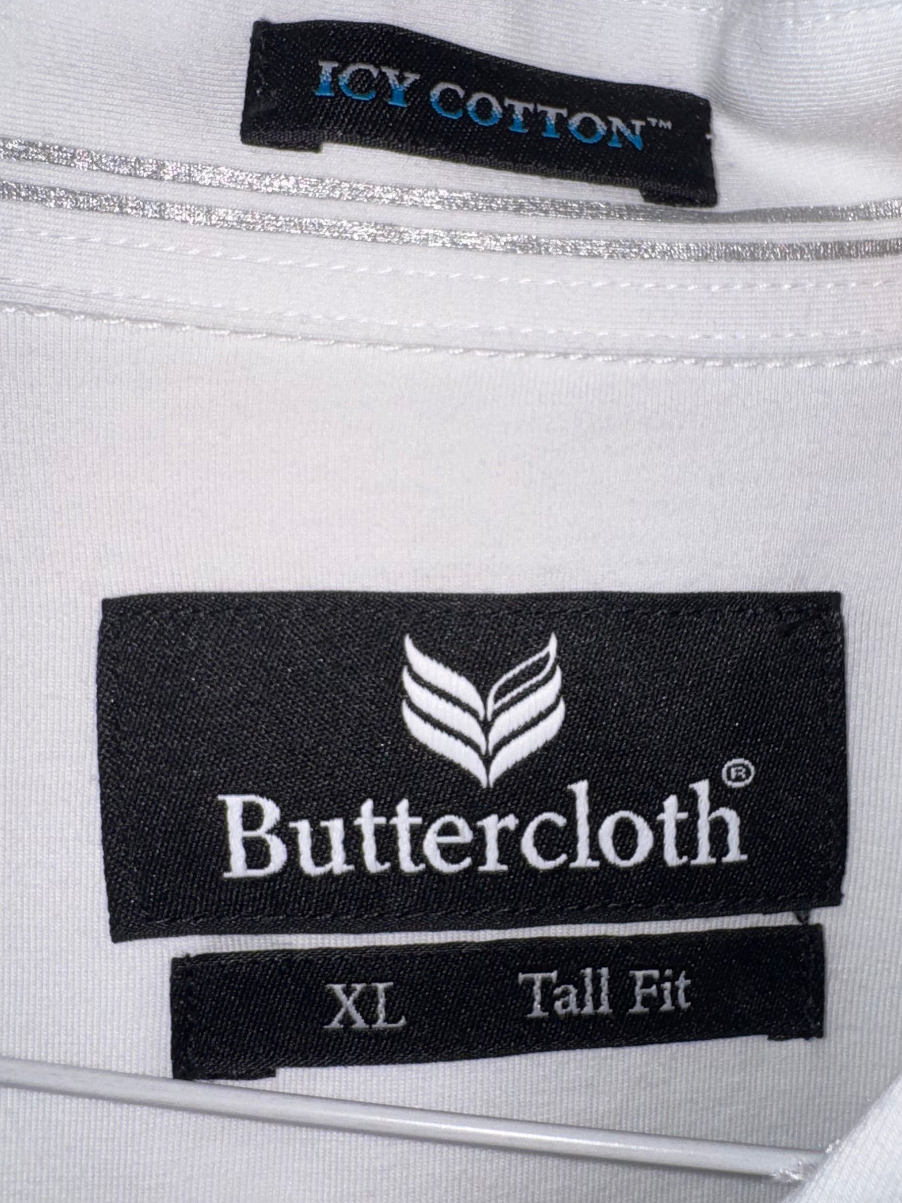 Buttercloth Icy Cotton White Performance Shirt (Solid)
