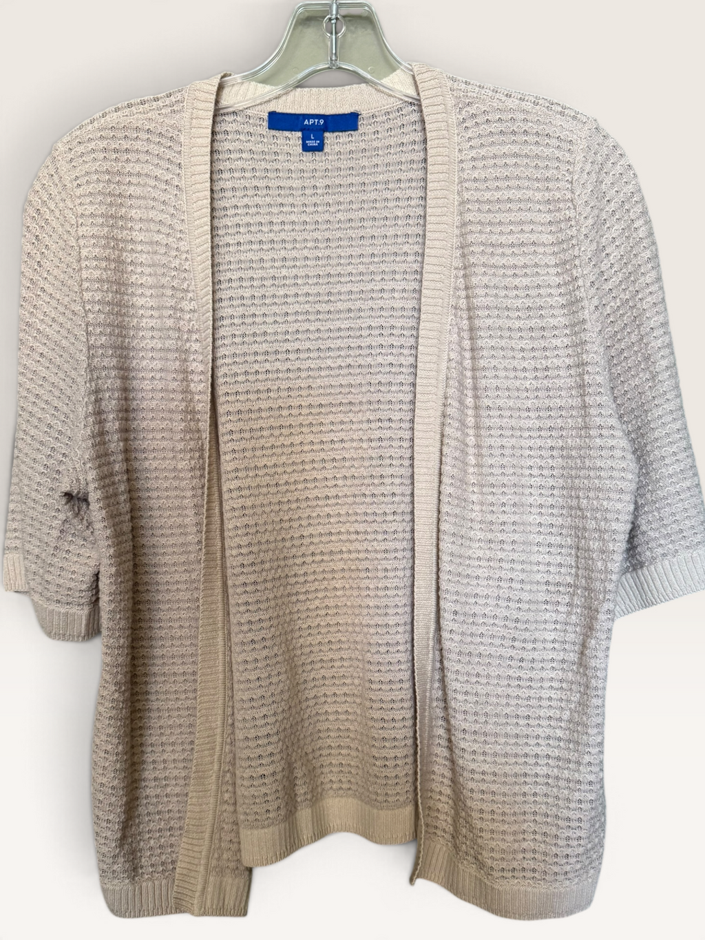 Apt. 9 Oatmeal Textured Open-Front Cardigan