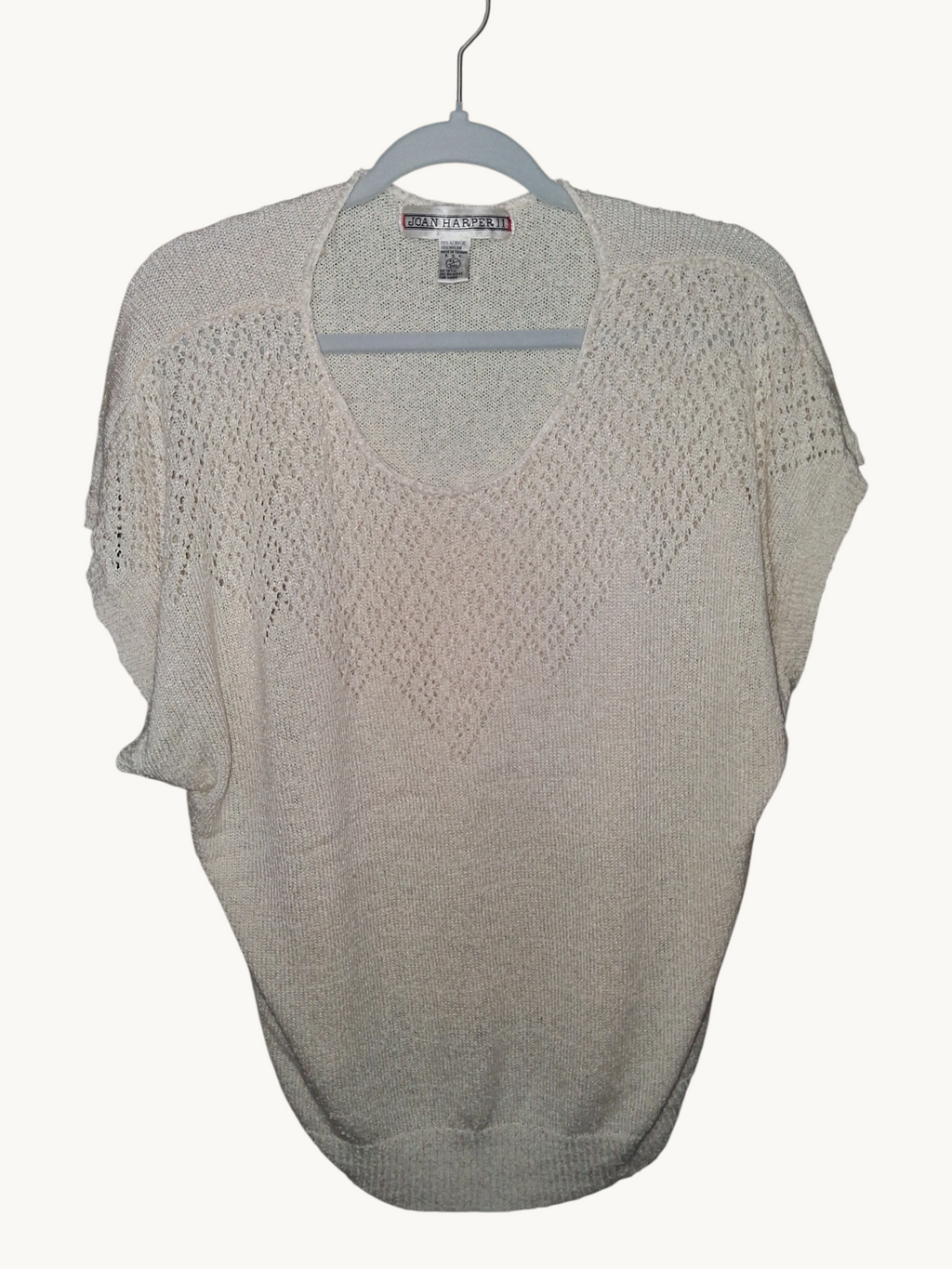 Joan Harper II Ivory Open-Knit Sweater