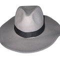 Light Gray Wide Brim Fedora Hat | Classic Rancher Style with Black Band