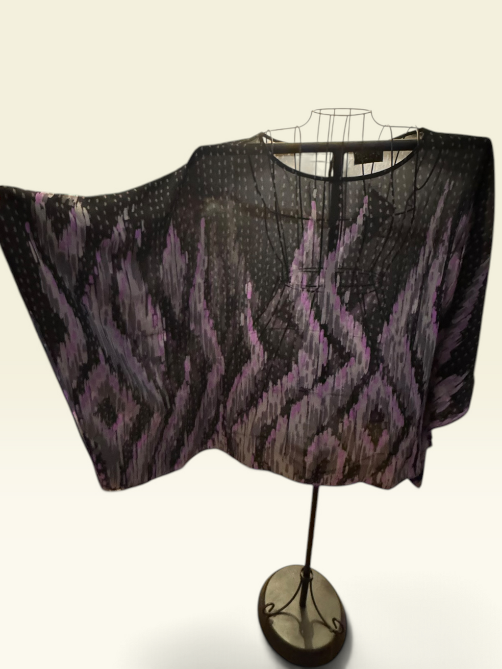 Bob Mackie Wearable Art Sheer Abstract Poncho Top