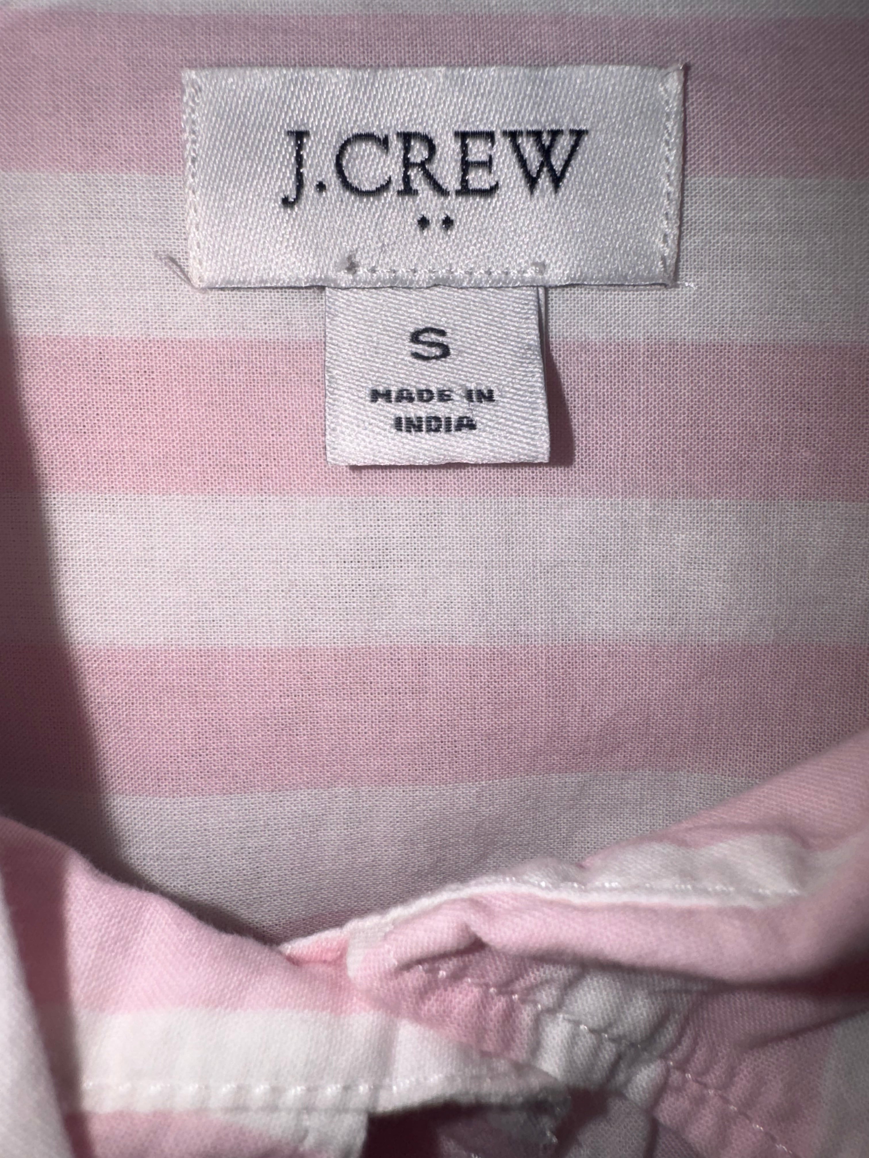 Crew Pink & White Striped Button-Down