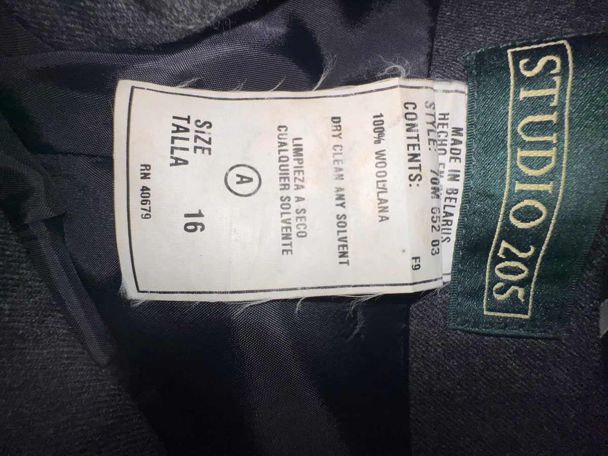 Studio 205 Charcoal 100% Wool Dress Pants