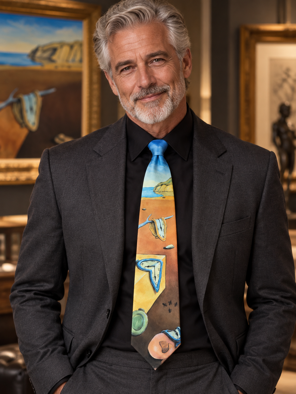 Vintage Ralph Marlin Salvador Dalí “The Persistence of Memory” Art Tie