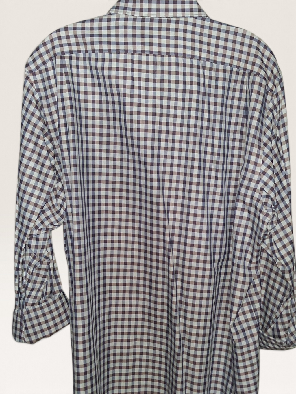 Hart Schaffner Marx Blue & Brown Check Long Sleeve Button-Down Shirt