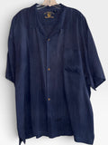 Eagle Dry Goods Navy 100% Silk Camp Shirt